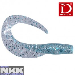 Twister Dragon Maggot 5cm Clear-Silver/Blue Glitter